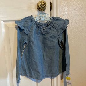 Carter’s Girls Denim Long Sleeve Top, New With Tags, Size 5